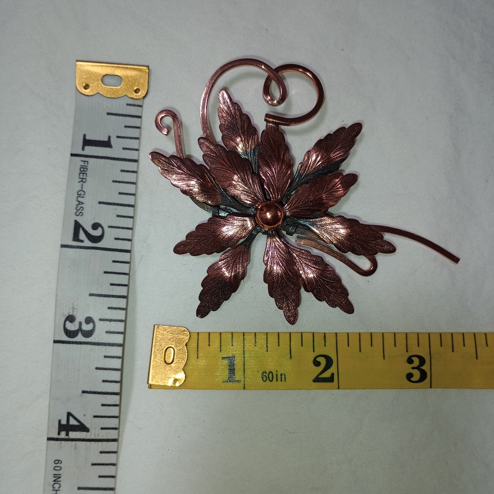 Renoir Vintage Elegant Copper Flower Brooch Casual Everyday Retro Statement Boho - Picture 14 of 15